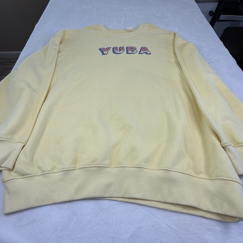 Levi’s Gold Tab Yuba Sweatshirt Men 2XL Yellow Crewneck Oversized Logo